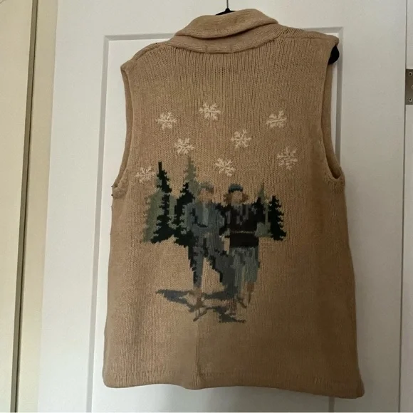 Vintage Eddie Bauer Collectible Handknit 💯 Wool Vest - Picture 3 of 5